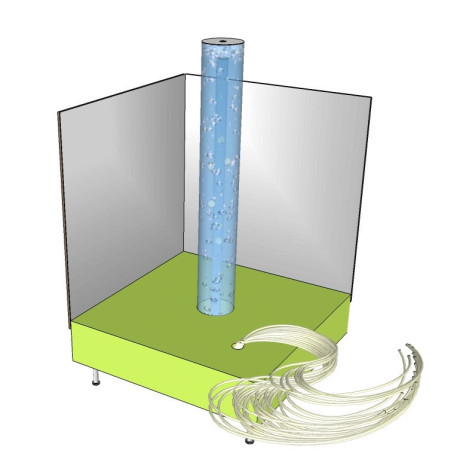 Base cuadrada para tubo de burbujas y fibra óptica