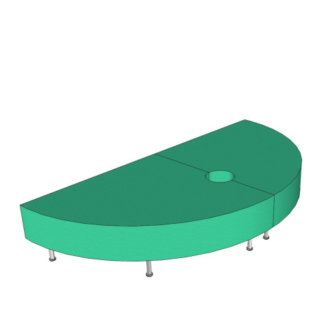 Base semiluna para tubo de burbujas- 2 piezas