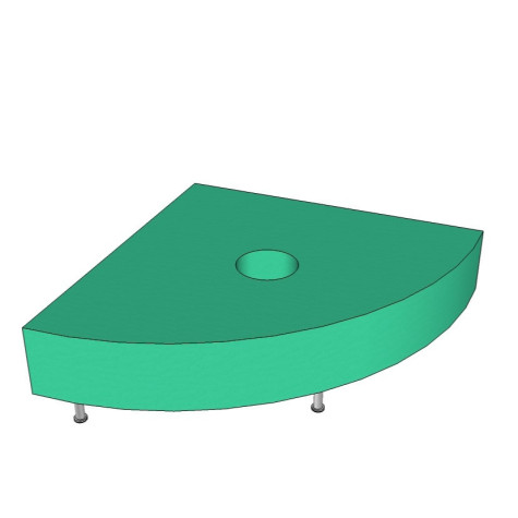 Base cuarto de circuferencia para tubo de burbujas