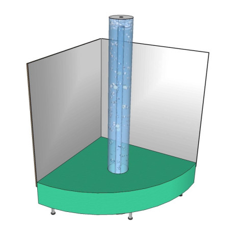 Base cuarto de circuferencia para tubo de burbujas