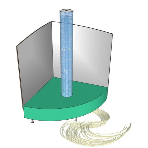Base cuarto de circuferencia para tubo de burbujas