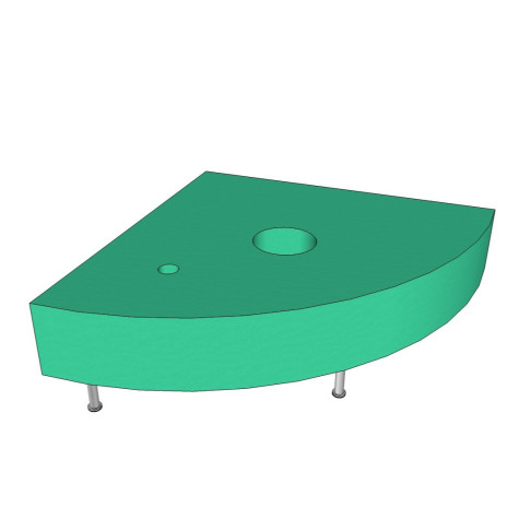 Base cuarto de circunferencia para tubo y fibra