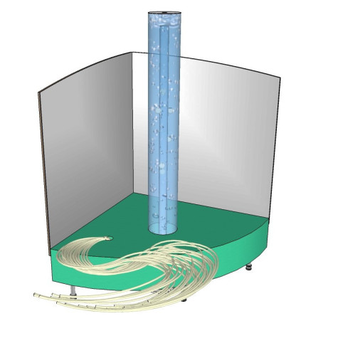 Base cuarto de circunferencia para tubo y fibra