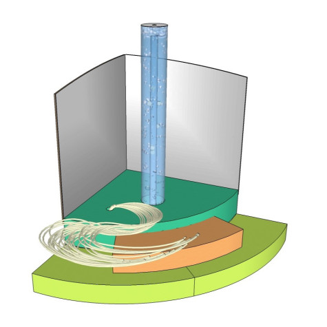 Base cuarto de circunferencia para tubo y fibra