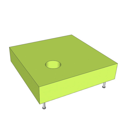 Base cuadrada para tubo de burbujas desplazado