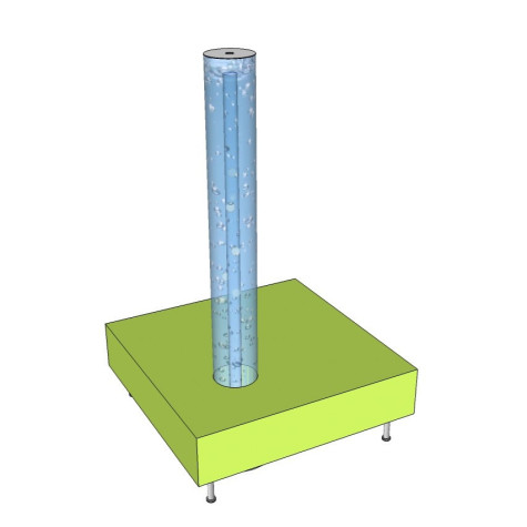 Base cuadrada para tubo de burbujas desplazado