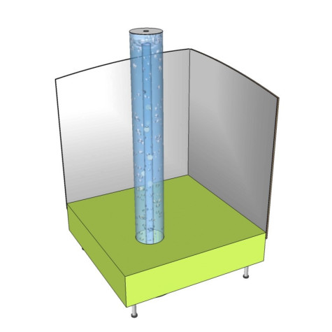 Base cuadrada para tubo de burbujas desplazado