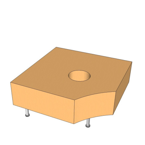 Base esquina para tubo de burbujas despl.