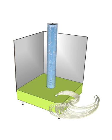 Base cuadrada para tubo de burbujas y fibra óptica