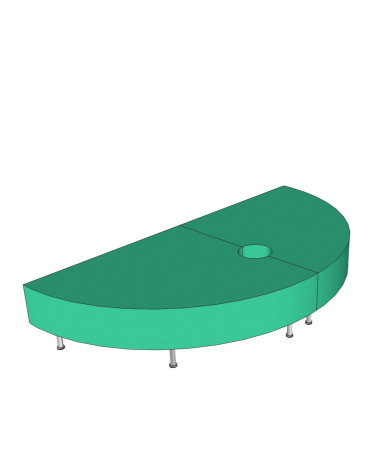 Base semiluna para tubo de burbujas- 2 piezas