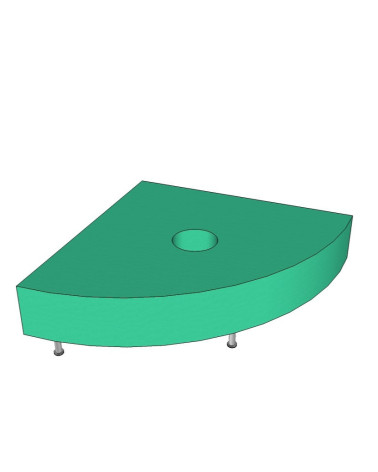 Base cuarto de circuferencia para tubo de burbujas