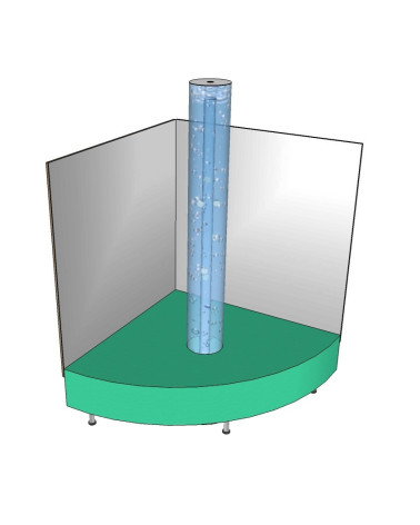 Base cuarto de circuferencia para tubo de burbujas