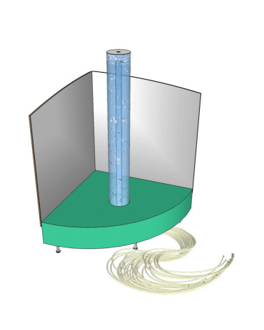 Base cuarto de circuferencia para tubo de burbujas