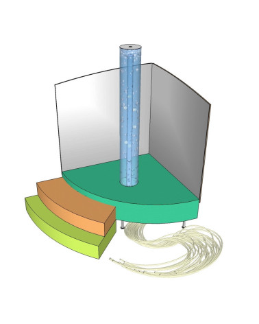 Base cuarto de circuferencia para tubo de burbujas