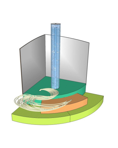 Base cuarto de circunferencia para tubo y fibra
