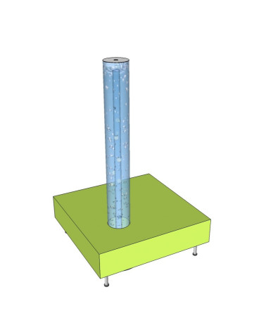 Base cuadrada para tubo de burbujas desplazado