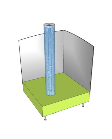 Base cuadrada para tubo de burbujas desplazado