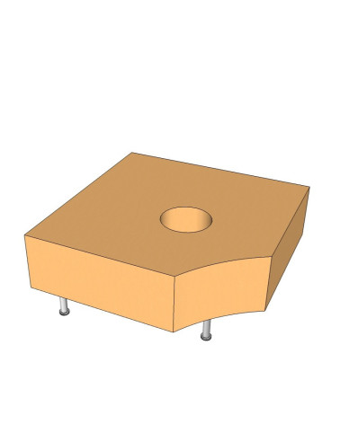 Base esquina para tubo de burbujas despl.